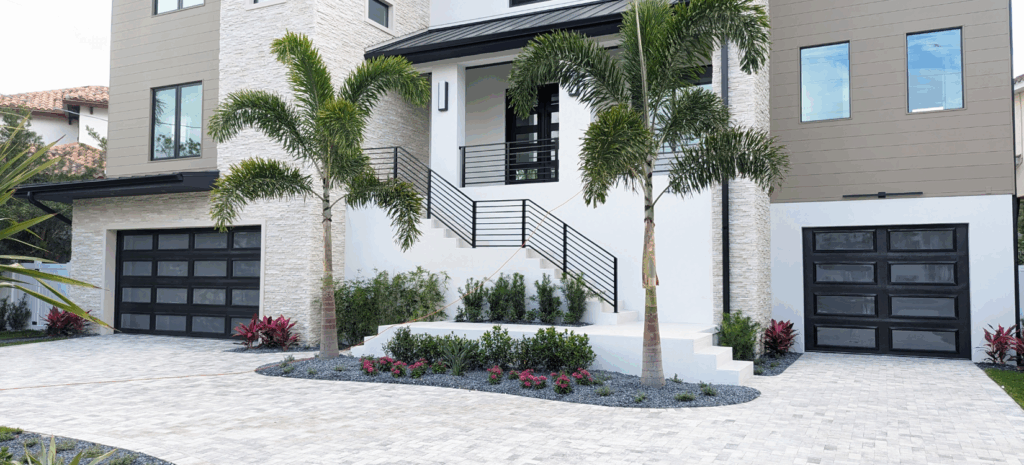 Full View Aluminum Glass Garage Doors on a home in Tampa