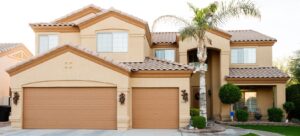 Home in Florida with two traditional garage doors
