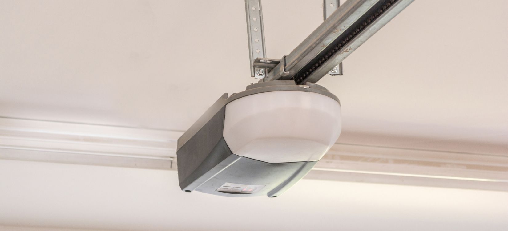 Close up of a garage door opener