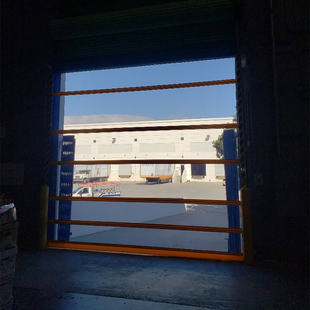 Vortex Doors commercial bug screen for dock openings