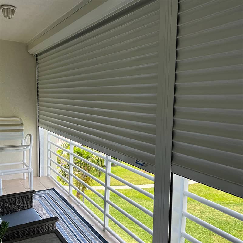 Easy operating hurricane shutters