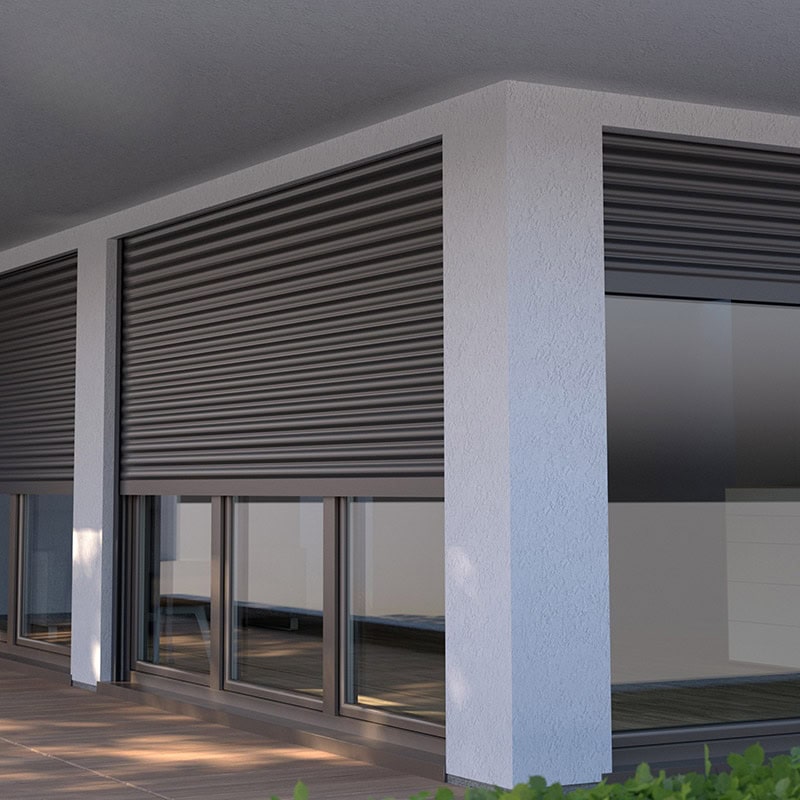 Low maintenance hurricane shutters for a building in Florida